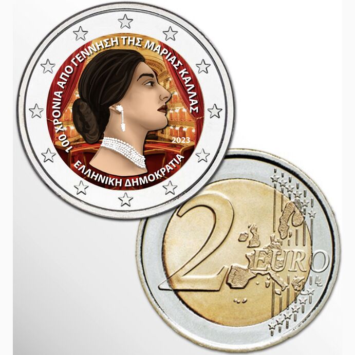 2 EURO COLORATO GRECIA 2023 - MARIA CALLAS