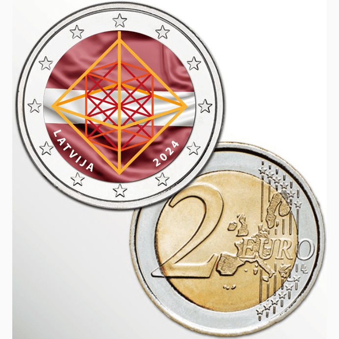 2 EURO COLORATO LETTONIA 2024 PUZURIS