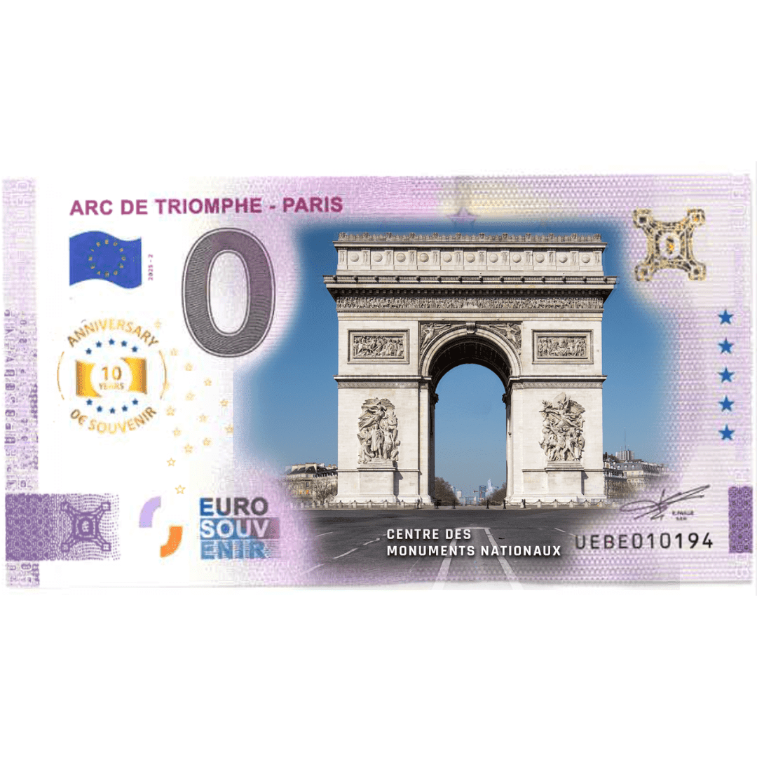 ARC DE TRIOMPHE PARIS - 10° ANNIVERSARIO - COLORATA