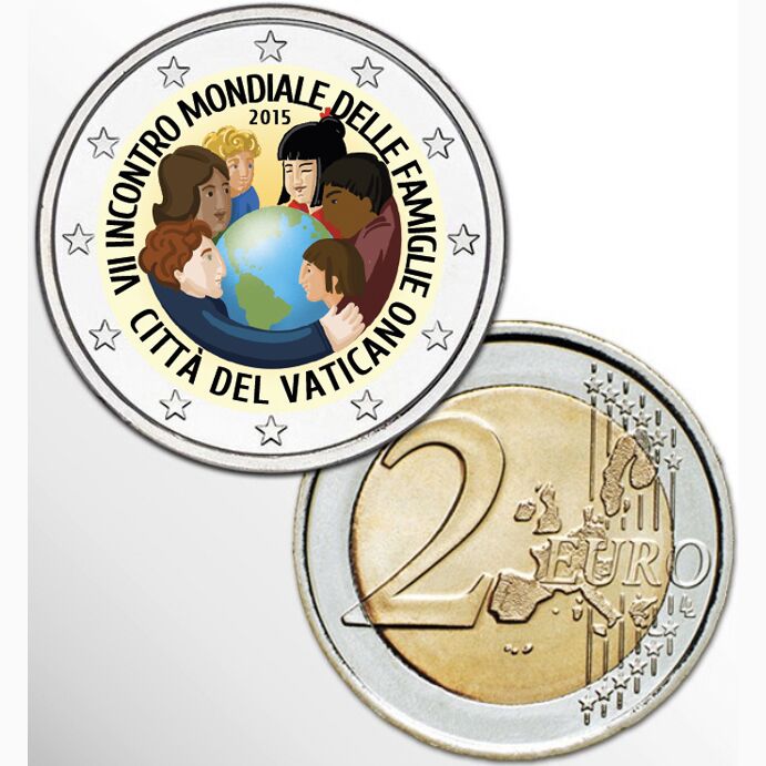 2 EURO COLORATO VATICANO 2015 - FAMIGLIE