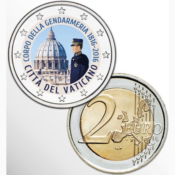2 EURO COLORATO VATICANO 2016 - GENDARMERIA