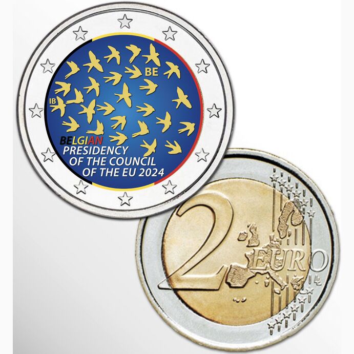 2 EURO COLORATO BELGIO 2024 PRESIDENZA