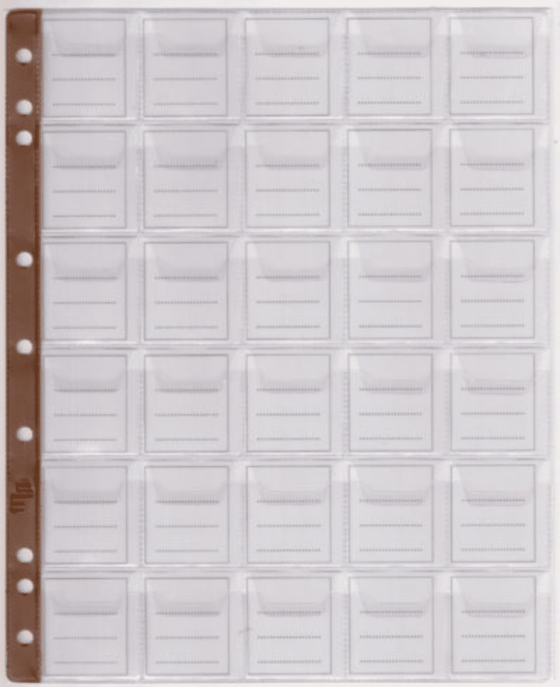 Fogli monete UNI 30 caselle - 10 Fogli