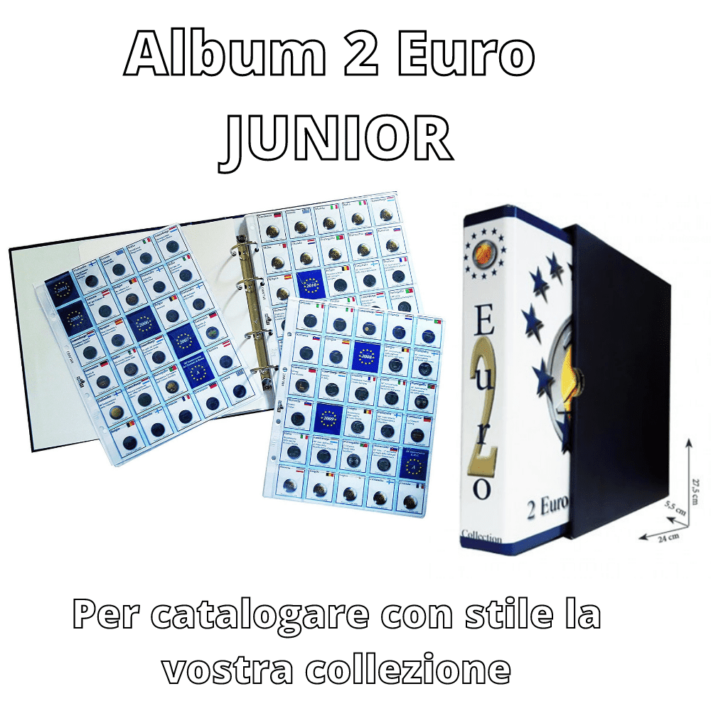 RACCOGLITORE CON CUSTODIA - 2 EURO JUNIOR + FOGLI AGG. dal 2004 al 2019