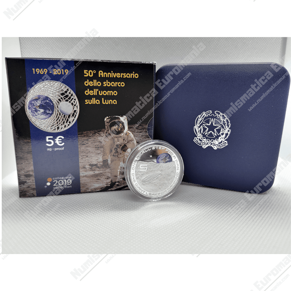 5€ Ag 2019 " 50° Anniversario dello sbarco dell’uomo sulla Luna" - immagine 2