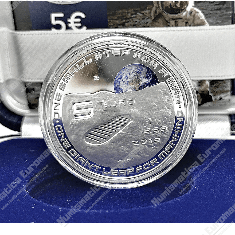 5€ Ag 2019 " 50° Anniversario dello sbarco dell’uomo sulla Luna" - immagine 3