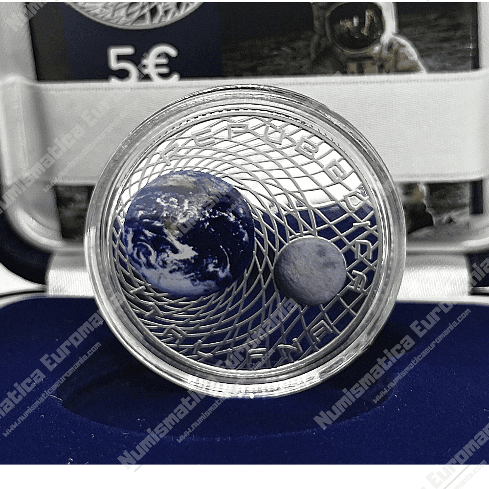 5€ Ag 2019 " 50° Anniversario dello sbarco dell’uomo sulla Luna" - immagine 4