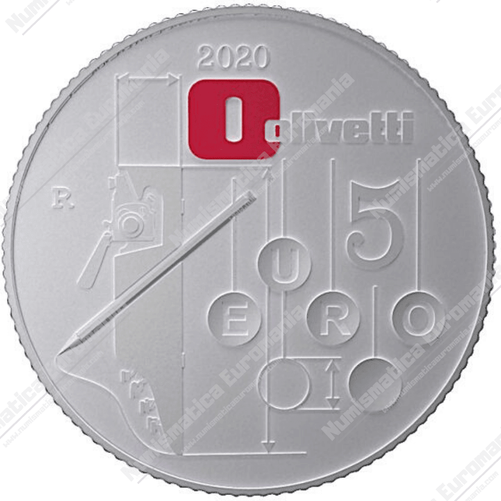 5€ Olivetti Lettera 22 ROSSA -Serie Eccellenze Italiane - immagine 4