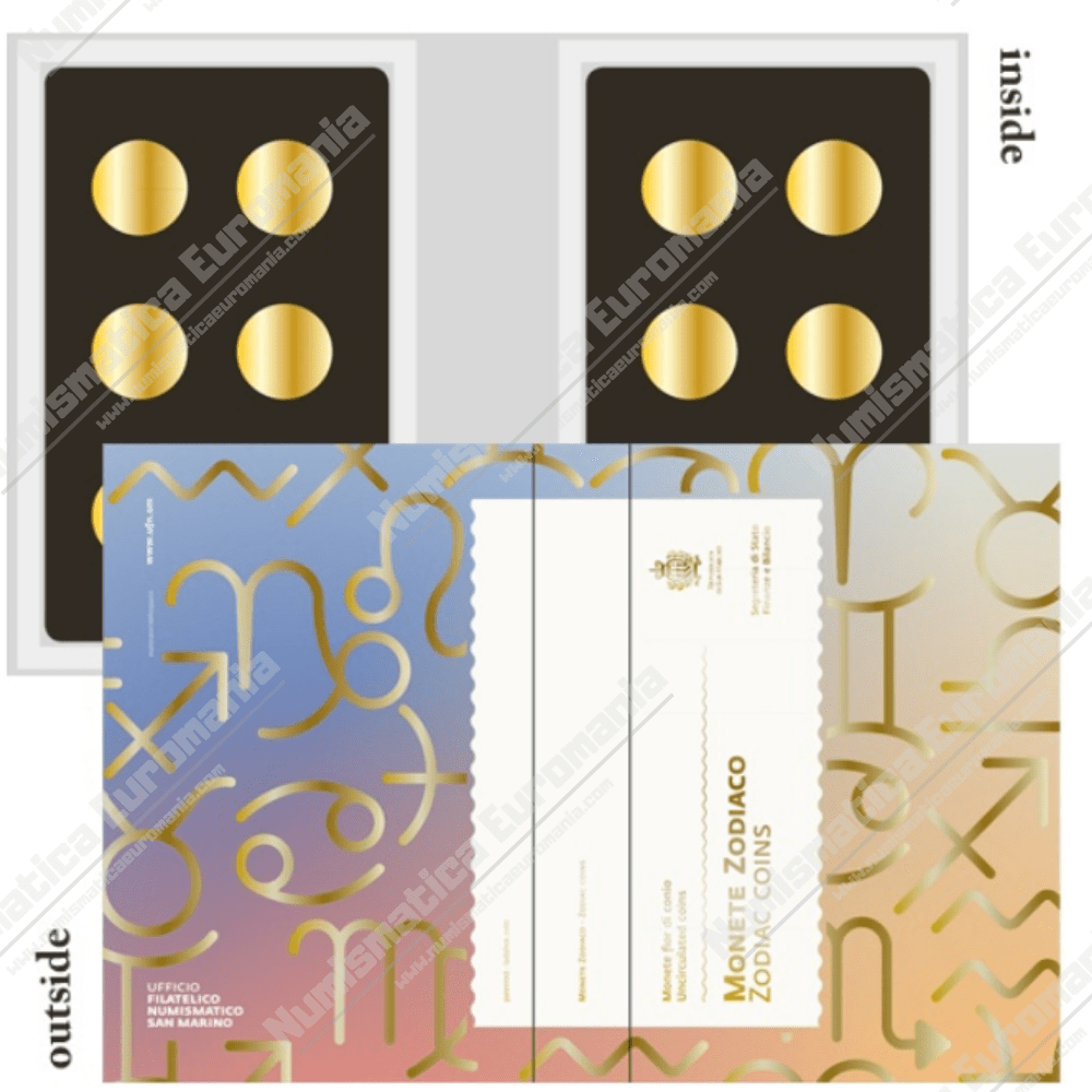 Cofanetto per contenere le 12 monete 5€ Zodiaco RSM
