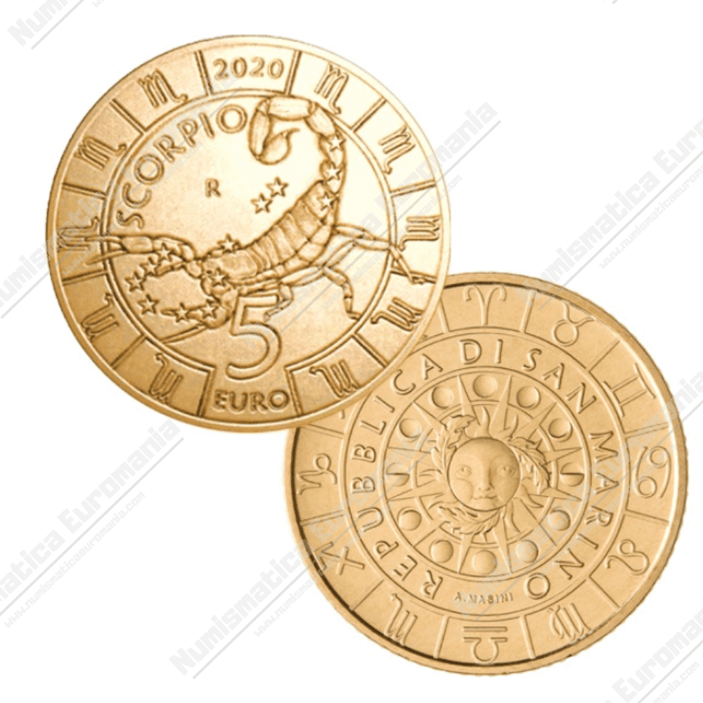 5 Euro Zodiaco " SCORPIONE " San Marino 2020