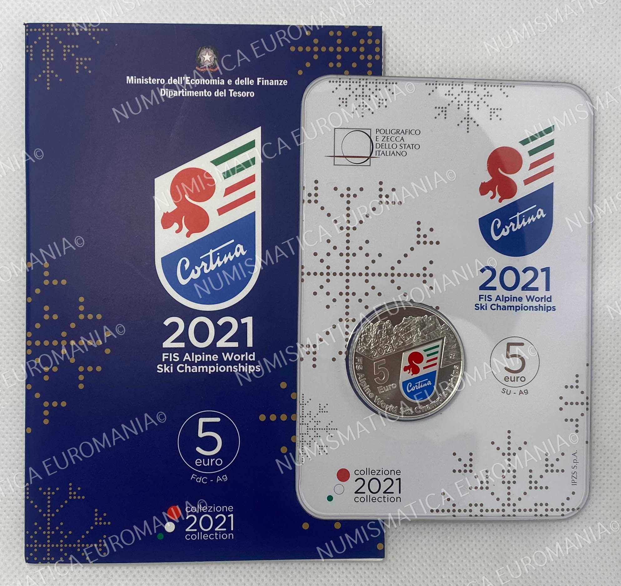 5€ ITALIA 2021 IN ARGENTO - CORTINA