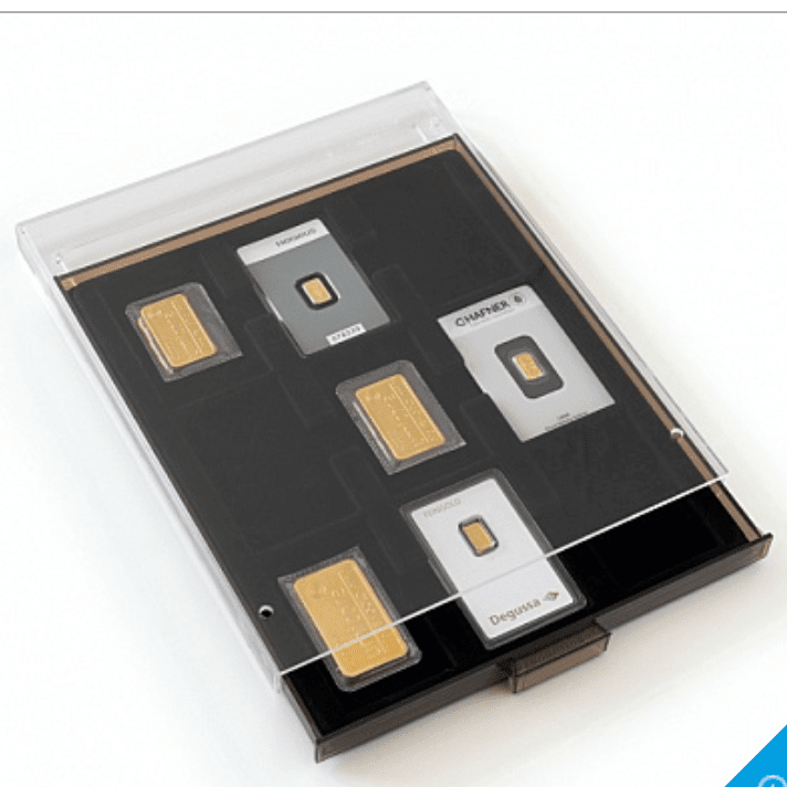 BOX PORTAMONETE MB per 9 LINGOTTI D'ORO in confezione blister