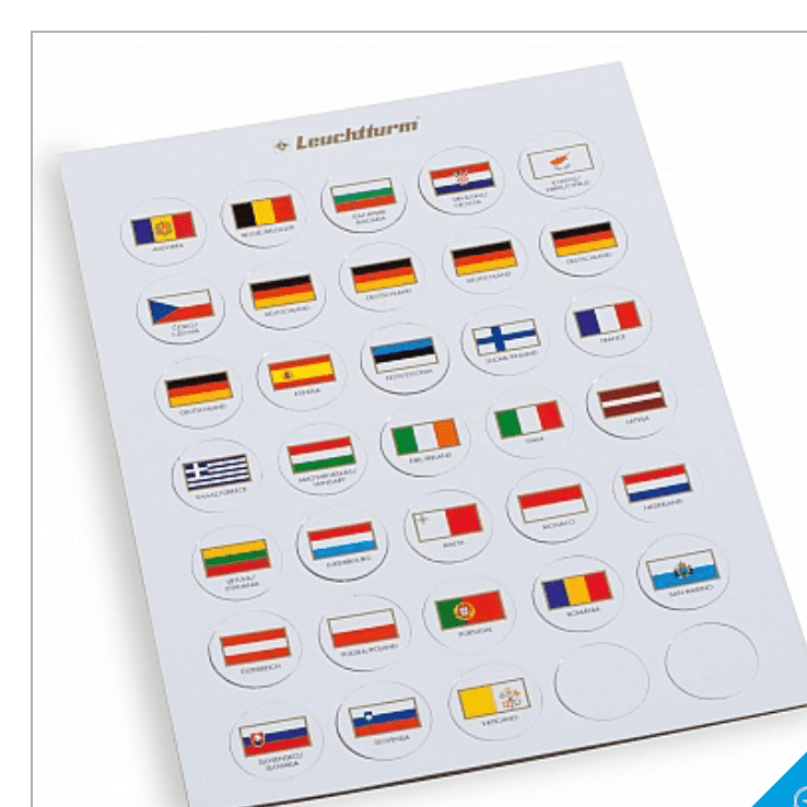 BADGE CON BANDIERA DEI PAESI DELL'EURO