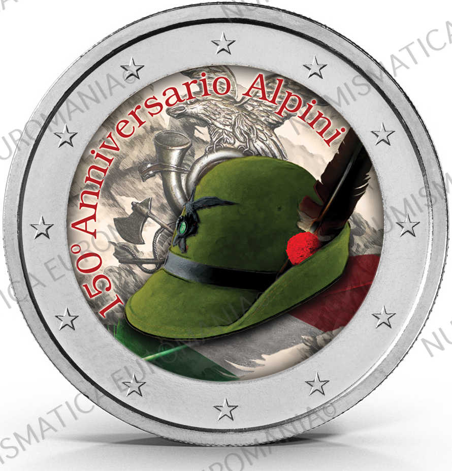 2 EURO ITALIA "ALPINI" COLORATO