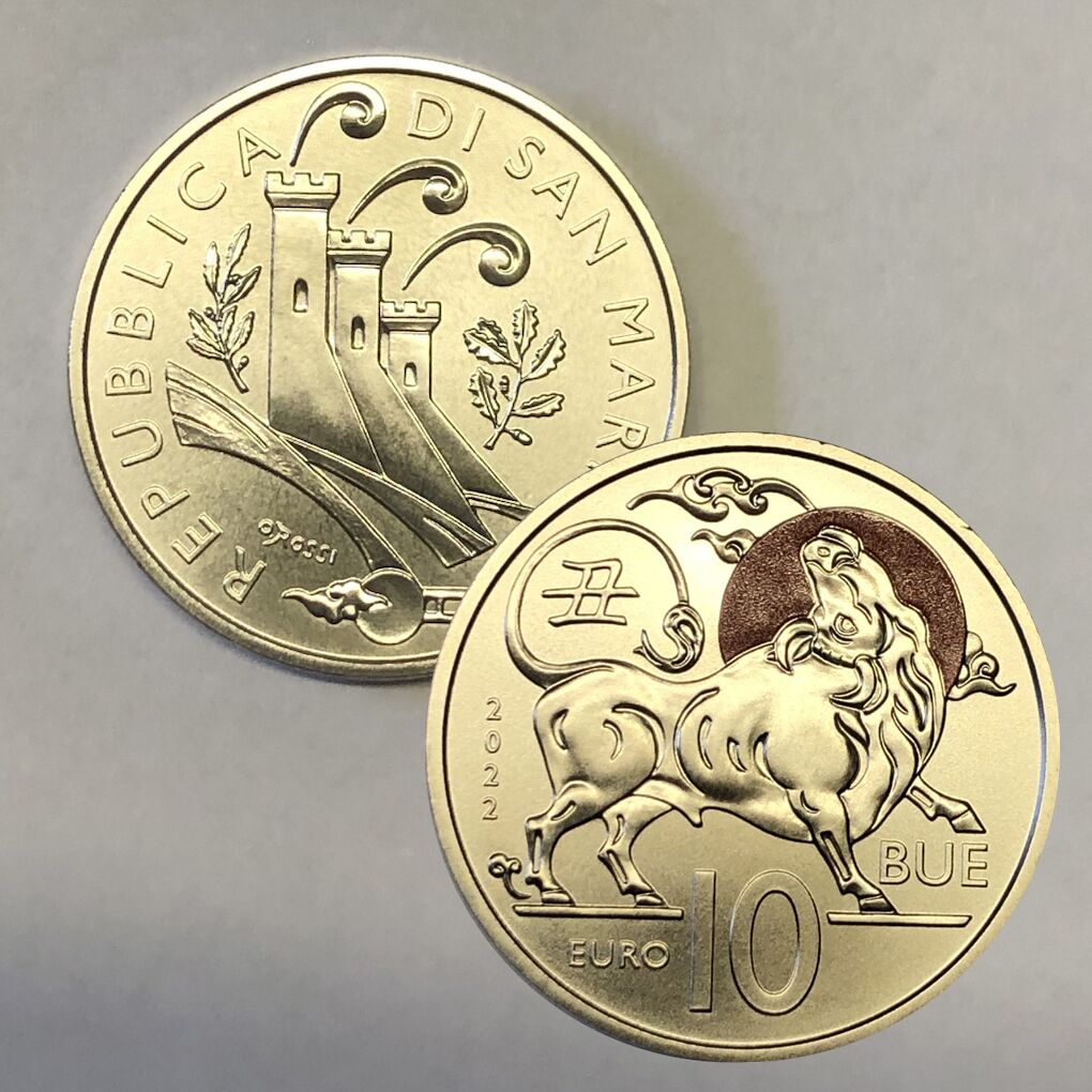 10€ SAN MARINO2022 - CALENDARIO LUNARE CINESE "BUE"