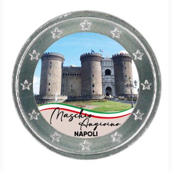 2 EURO COLORATO NAPOLI MASCHIO ANGIOINO