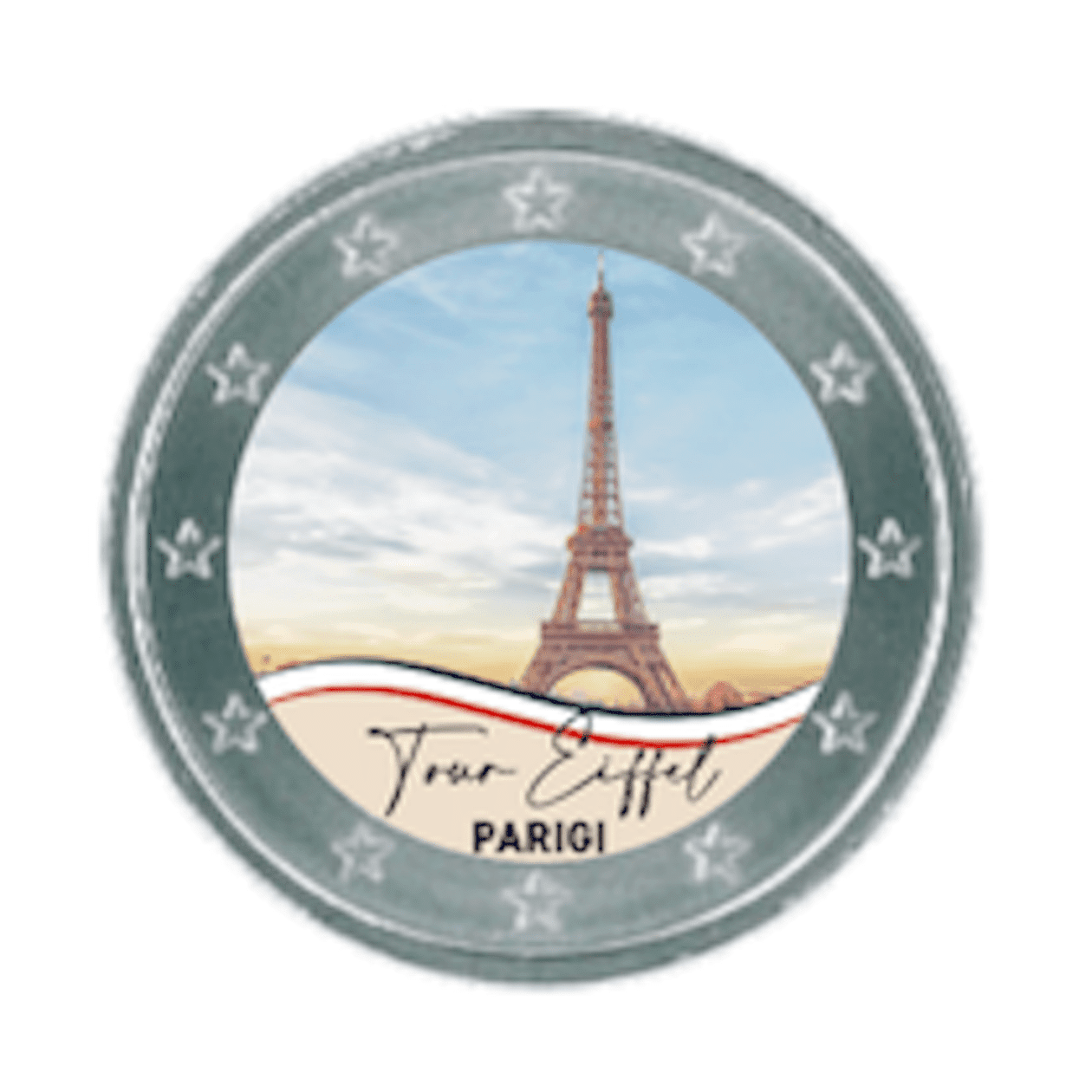 2 EURO COLORATO TOUR EIFFEL PARIGI