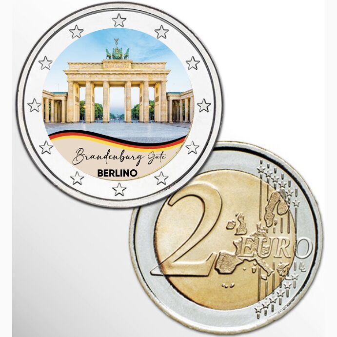 2 EURO COLORATO BERLINO PORTA DI BRANDEBURGO