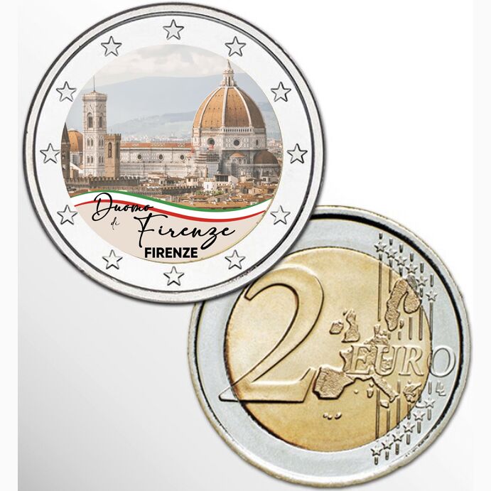 2 EURO COLORATO DUOMO DI FIRENZE