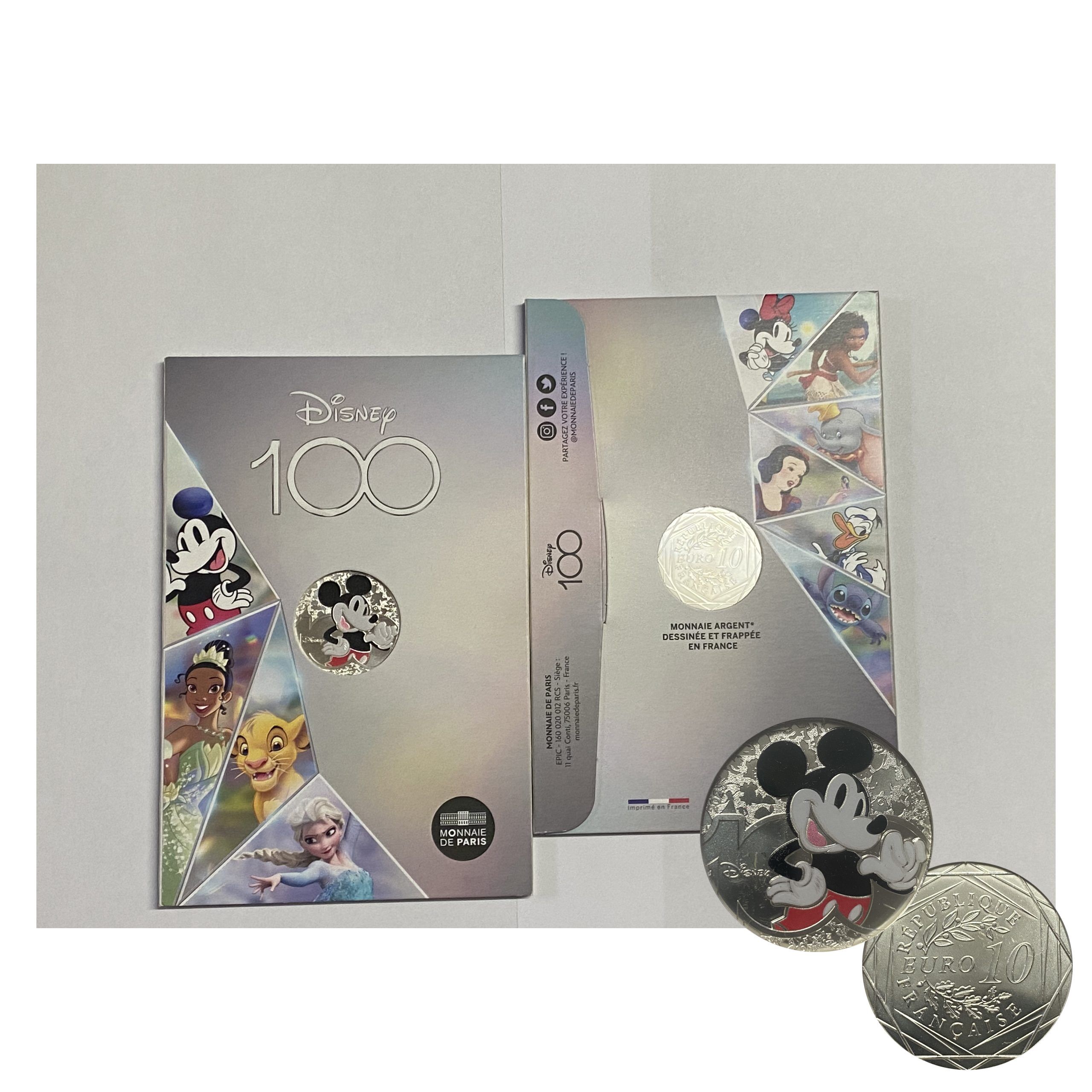 10€ ARGENTO - FRANCIA - DISNEY 100