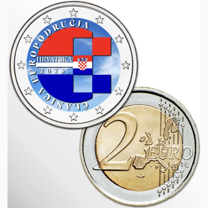 2 EURO COLORATO CROAZIA 2023 - EURO