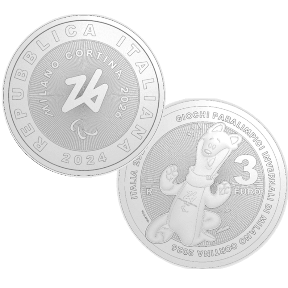 3€ ITALIA 2024 GIOCHI PARALIMPICI INVERNALI MILANO CORTINA 2026 - ARGENTO - PROOF