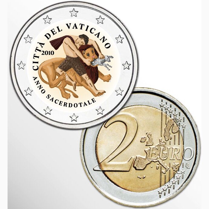 2 EURO COLORATO VATICANO 2010 - SACERDOTALE