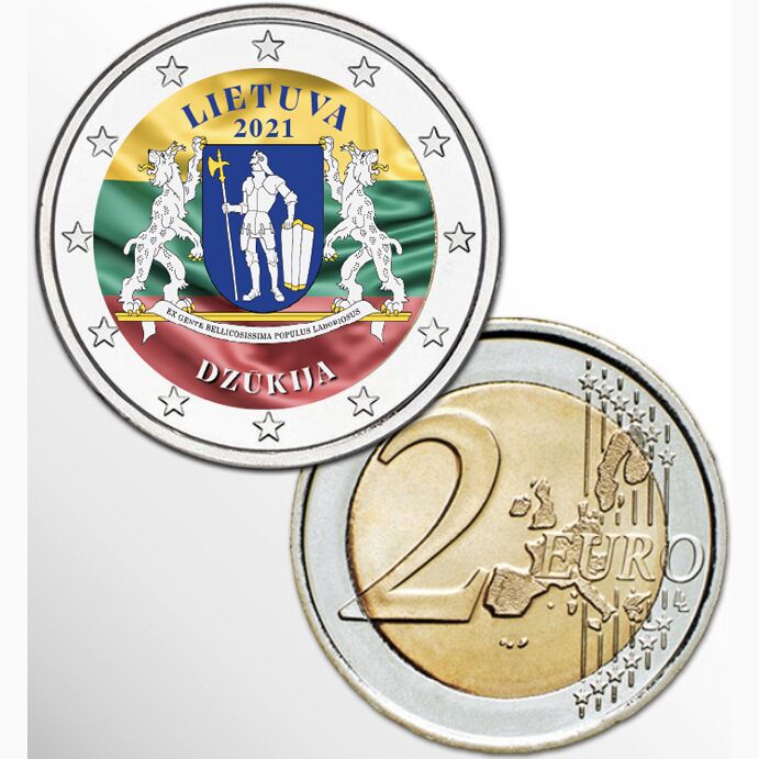 2 EURO COLORATO LITUANIA 2021 - DZKUJIA