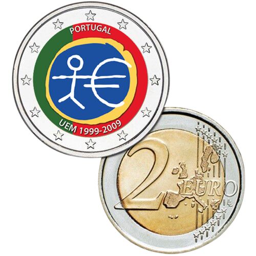2 EURO COLORATO PORTOGALLO 2009 EMU