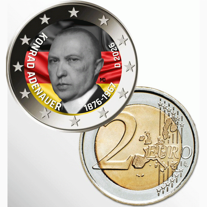 2€ EURO GERMANIA 2026 - ADENAUER COLORATO