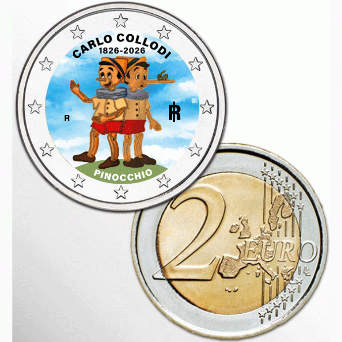2€ ITALIA 2026 - PINOCCHIO - COLLODI COLORATO