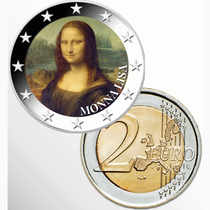 2€ EURO MONNA LISA COLORATO