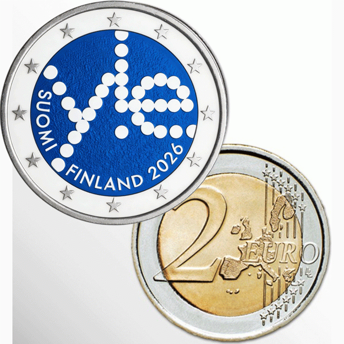 2€ EURO COLORATO FINLANDIA 2026 YLE
