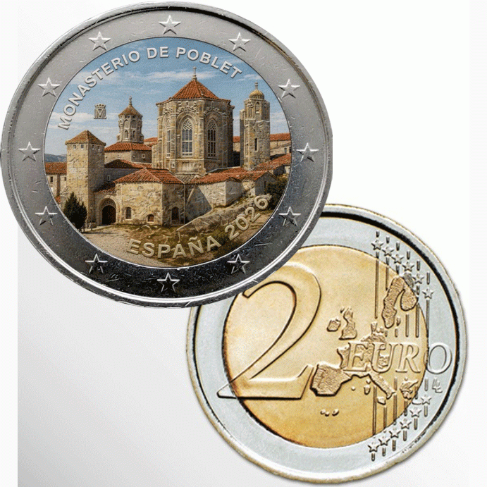 2€ EURO COLORATO SPAGNA 2026 MONASTERO