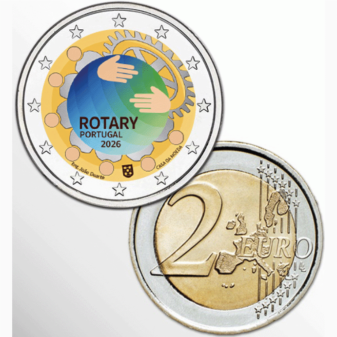 2 EURO COLORATO PORTOGALLO 2026 - CENTENARIO DEL ROTARY