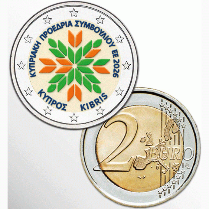 2 EURO COLORATO CIPRO 2026 - PRESIDENZA