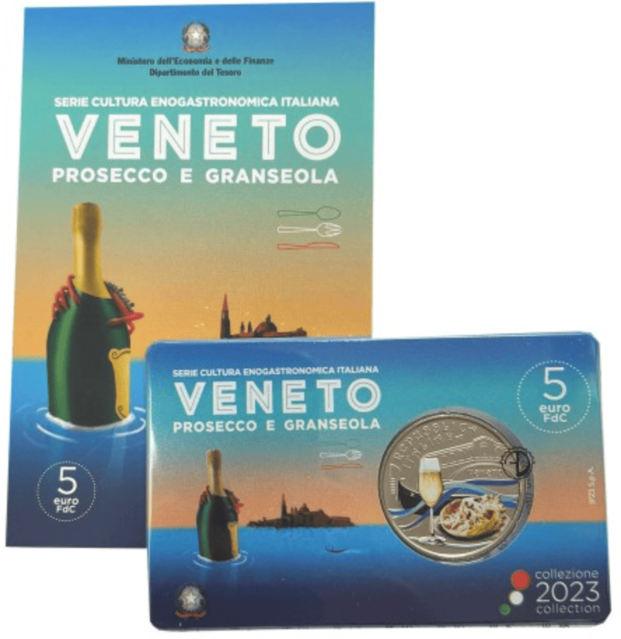 5€ ITALIA 2023 - SERIE CULTURA ENOGASTRONOMICA ITALIANA - VENETO - PROSECCO E GRANSEOLA